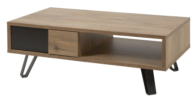 Salontafel | Meubelserie Manor | bruin, naturel, zwart | 110 x 60 x 38 (h) cm