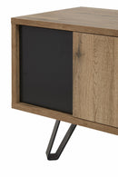 TV meubel | Meubelserie Manor | bruin, naturel, zwart | 156 x 45 x 51 (h) cm