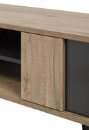 TV meubel | Meubelserie Manor | bruin, naturel, zwart | 156 x 45 x 51 (h) cm