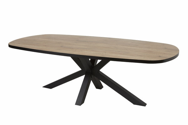 Eettafel | Meubelserie Albert | bruin, naturel, zwart | 200 x 100 x 76 (h) cm