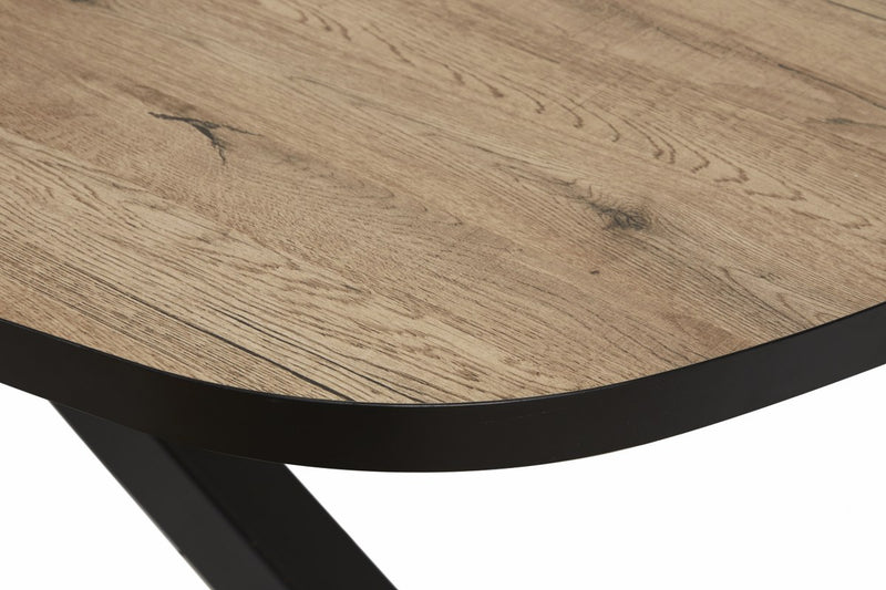 Eettafel | Meubelserie Albert | bruin, naturel, zwart | 200 x 100 x 76 (h) cm