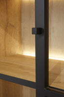 Virinekast / Wandkast | Meubelserie Sigma | zwart, naturel | 240 x 50 x 221 (h) cm