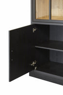 Virinekast | Meubelserie Sigma | zwart, naturel | 122 x 50 x 221 (h) cm