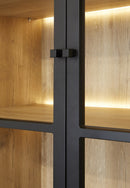 Virinekast | Meubelserie Sigma | zwart, naturel | 122 x 50 x 221 (h) cm