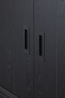 Virinekast | Meubelserie Sigma | zwart, naturel | 122 x 50 x 221 (h) cm