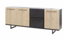Dressoir | Meubelserie Dylan | naturel, zwart | 230 x 48 x 90 (h) cm