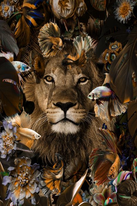 King of Animals | Glasschilderij 80x120cm