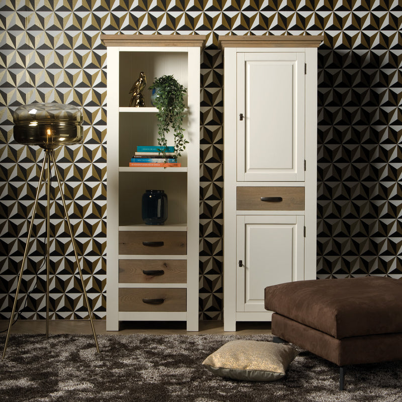 Parma TV meubel met 2 lades en 2 deurtjes  | Eiken- en grenenhout  | Wit