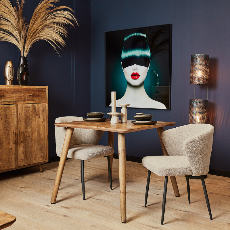 Eetkamertafel Naturel | rechthoek | 90 x 90 cm x 76(h) cm