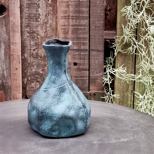 blue patina decorative vase