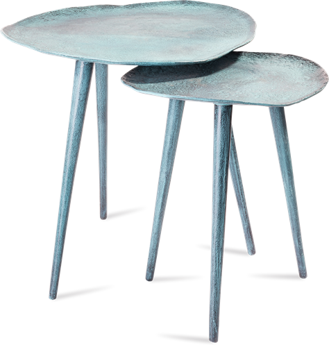 blue patina side table 46