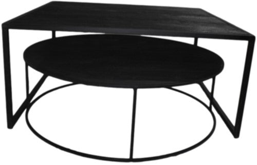coffee table square & round set of 2