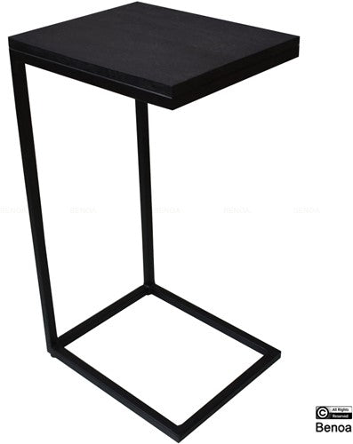 iron & black wooden end table 2 piece