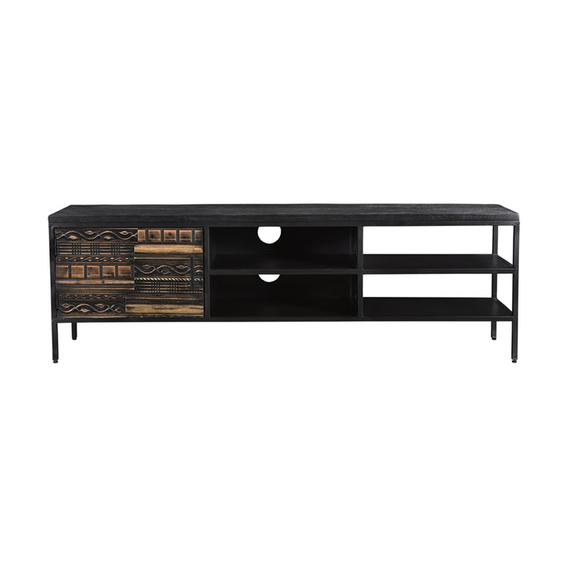TV meubel MALIBU | Black | Mangohout | 185 x 40 x 58 (h) cm