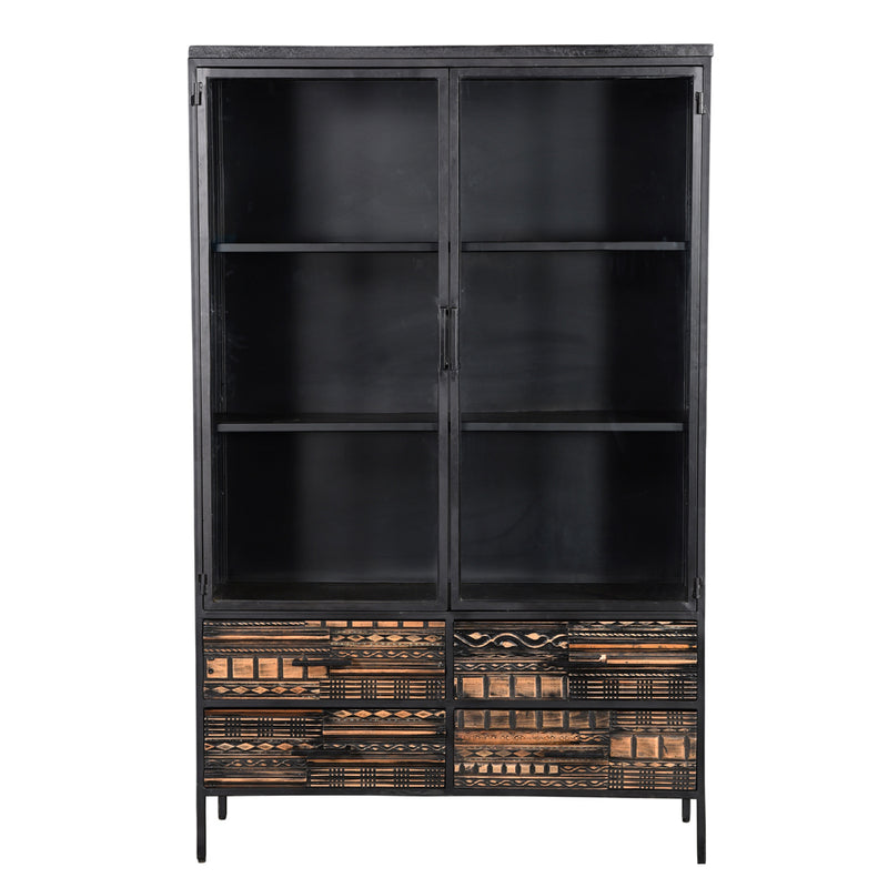 Wandkast MALIBU | Black | Mangohout | 120 x 40 x 190 (h) cm