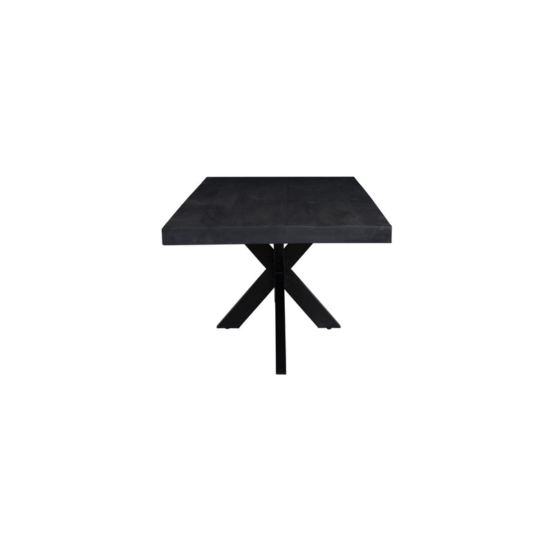 Eettafel PATTA | Black | Mangohout | 180 x 90 x 7 (h) cm