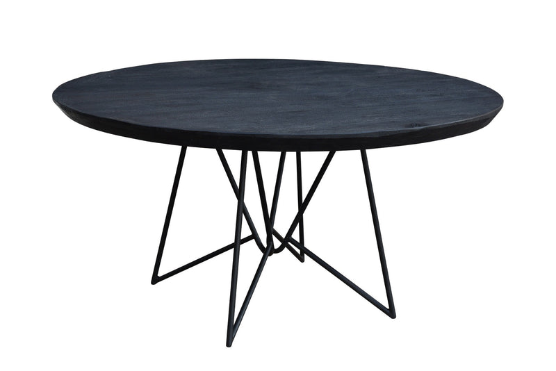 Eettafel BELUGA | Black | Mangohout | 130 x 130 x 4 (h) cm
